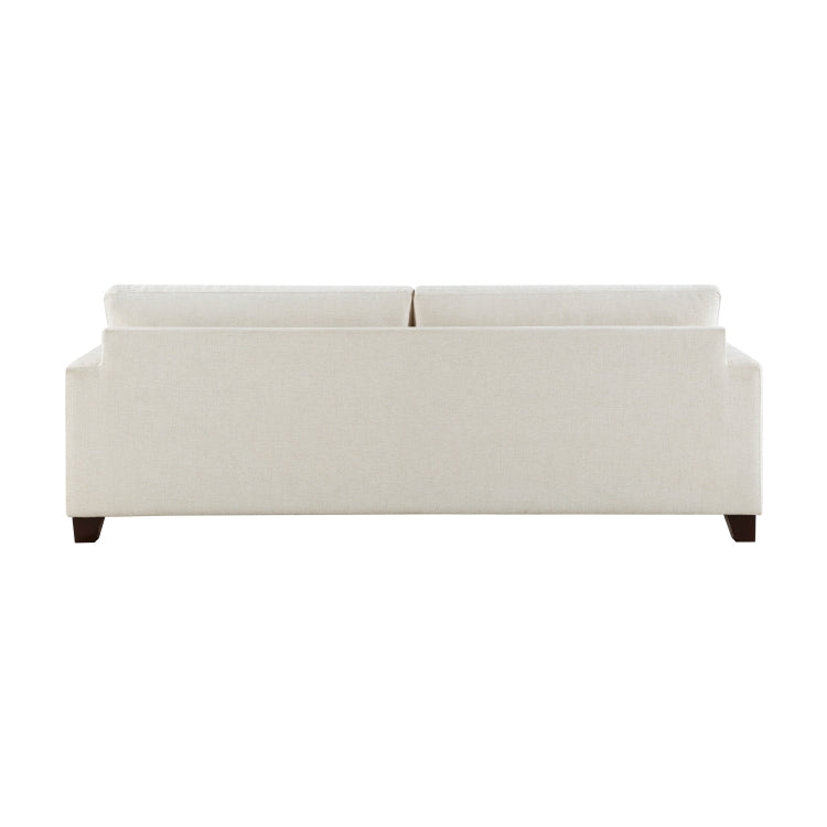 Ivory Fabric Upholstered Sofa With Pillows Cushion Seat And Back Modern Living Room Furniture 1Pc Solid Wood Legs