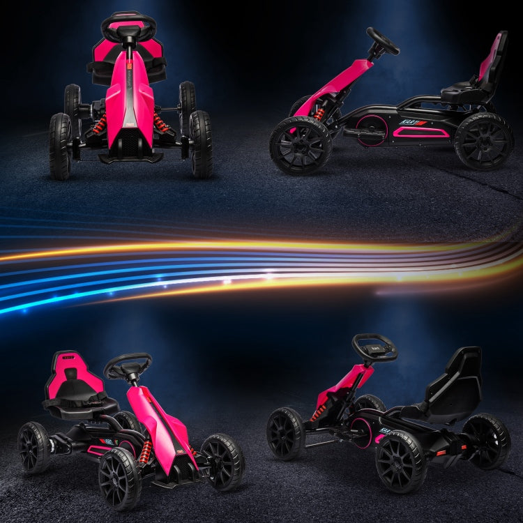 Aosom 12V Electric Go Kart For Kids, Outdoor Ride On Toy With Forward Backward Drive & Adjustable Speed, Gift For Child 3 8 Years Old, Pink