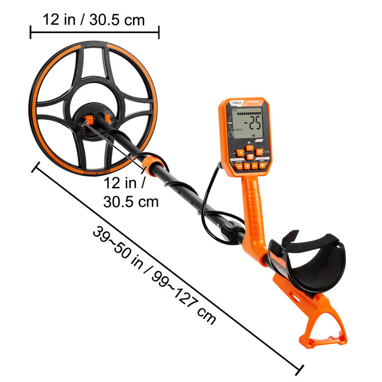 Waterproof Metal Detector, 12" Coil, Professional Rechargeable Gold Detector, 39 50 In Adjustable With Lcd 7 Modes Advanced Dsp Chip Bluetooth Headset, Ip68 For Detecting Gold Treasure Hunting