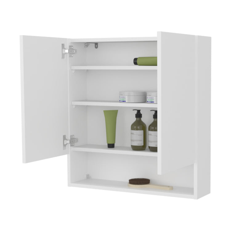 Gaviota Wall Mounted Medicine Cabinet, Two Doors, Three Interior Shelves, Modern Bathroom Storage Unit, White