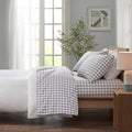4 Pcs Full Printed Sheet Set Gray Herringbone Check