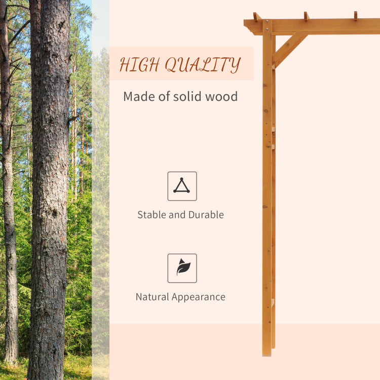Outsunny 85" Wooden Garden Arbor For Wedding And Ceremony, Outdoor Garden Arch Trellis For Climbing Vines Orange