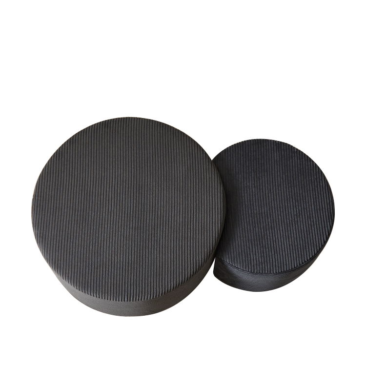 Nesting Coffee Table Set Of 2,Upholstered Round Coffee Tables Set Of 2 For Living Room, Modern Foam Round Coffee Table Side Table End Table Ottoman, No Assembly