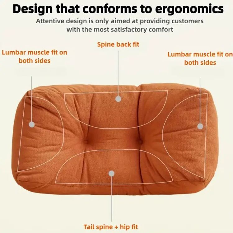 Orange Lumbar Pillow 1Pc