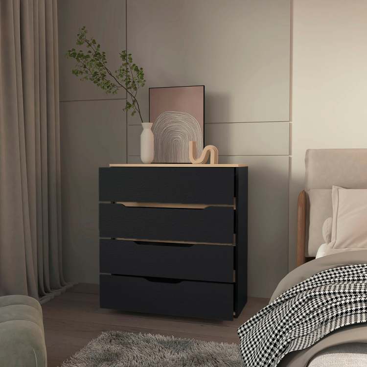 4 Drawer Dresser Wenge And Light Oak