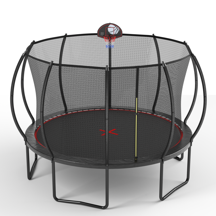 Yc 12Ft Trampoline Pumpkin Black Red