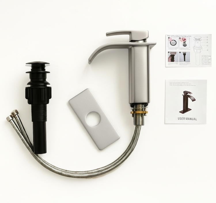 Single Handle Bathroom Faucet Lavatory Faucet Stainless Steel Single Hole Tp, Brushed Nickel