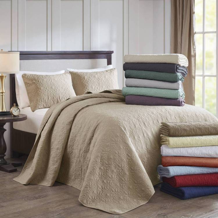 3 Piece Reversible Bedspread Set Balsam Green Queen
