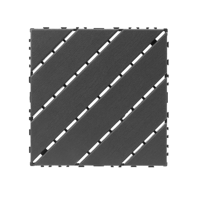 Plastic Interlocking Decking Tiles, 44 Packs Of Terrace Decking Tiles, 12 Inches X 12 Inches Waterproof For All Weather Use, Backyard Pool Decking Tiles, Dark Gray