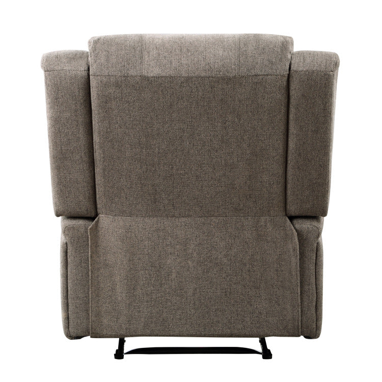 Modern Living Room Furniture 1Pc Power Reclining Chair Brown Chenille Upholstery Plush Seating Solid Wood Frame