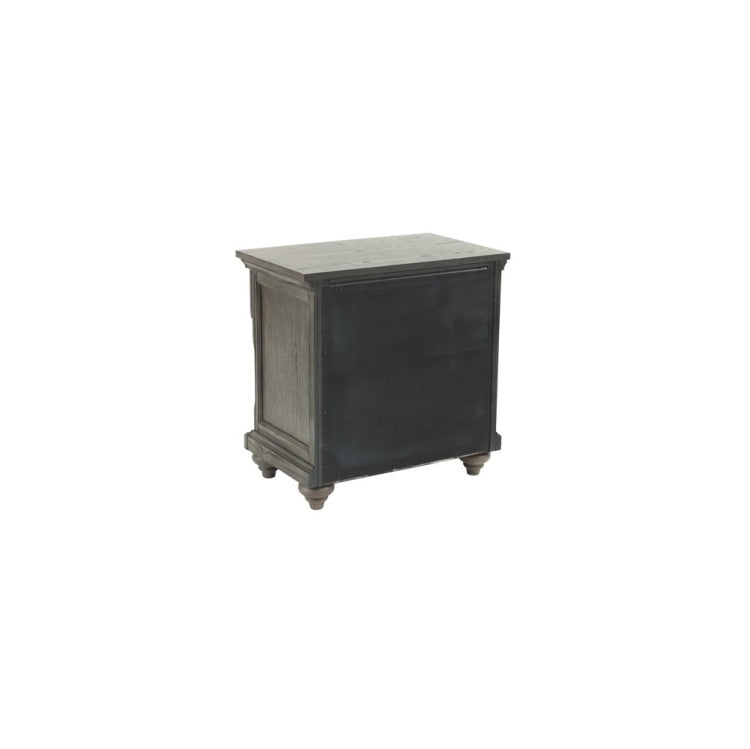 Contemporary Modern Look Antique Gray Oak Finish 1Pc Nightstand Storage Space Bedside Table Oak Veneer Bedroom Furniture