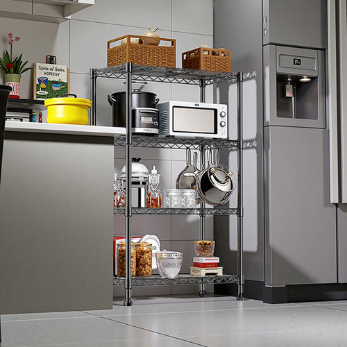 1000 Lbs Storage Shelving Steel Heavy Duty 4 Tier Utility Shelving Unit Steel Organizer Wire Rack For Home,Kitchen,Office,Black 13.7" D X 23.6" W X 53.4" H