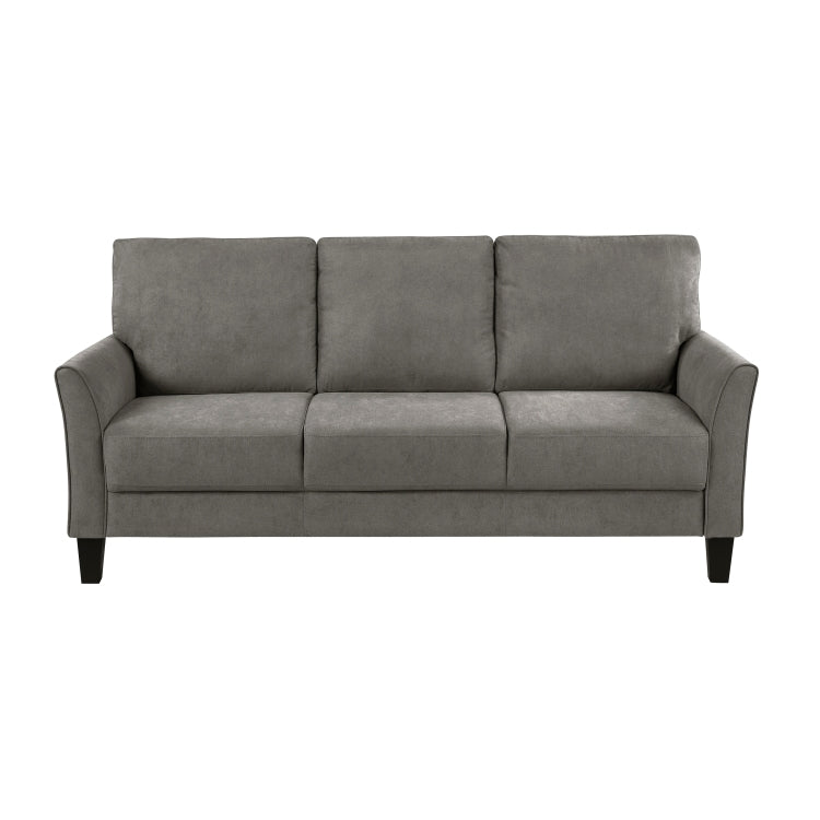Modern Contemporary Upholstered Sofa Brown Gray Plush Seat Comfort Durable Solid Wood Living Room Furniture 3 Seater Couch 1Pc
