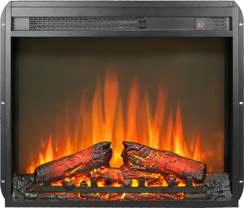23 Inch Electric Fireplace Insert, Ultra Thin Heater With Log Set & Realistic Flame, Remote Control With Timer, Overheating Protection
