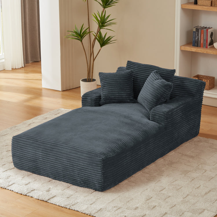 Oversized Chaise Lounge Chair Indoor, Corduroy Upholstered Modern Sofa Couch,No Assembly Required,Comfy Sleeper Sofa For Living Room,Office