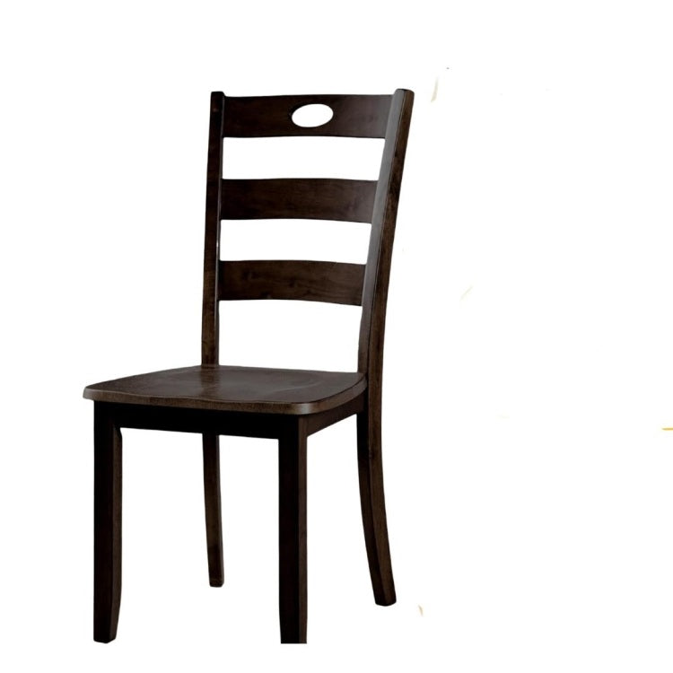 Transitional Style 5Pc Dining Table Set 1X Table & 4X Chairs Square Dining Table Slat Back Chairs Espresso Finish