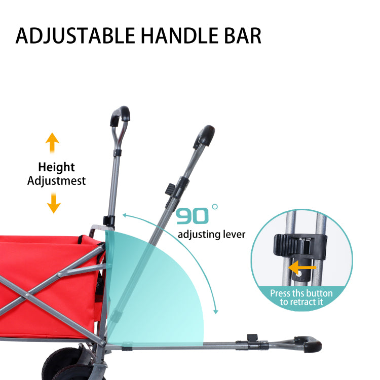 Collapsible Wagon Cart Foldable,Wagons Carts Foldable With Wheels With Drink Holders,For Shopping,Garden,Sports,Groceries,Apartment,Camping,Outdoor
