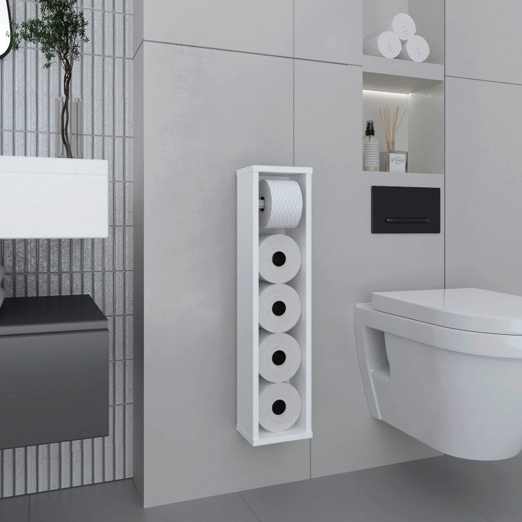 Bali 28" High Toilet Paper Holder Narrow Shelf Organizer For Bathroom, Living Room, Kitchen