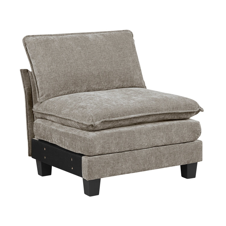 Modern Style Armless Chair Chenille Fabric Upholstery Contemporary Living Room Furniture 1Pc Durable Plywood Plush Comfort