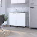 Oklahoma 2 Utility Sink & Cabinet, Interior Shelf, Stainless Steel Countertop