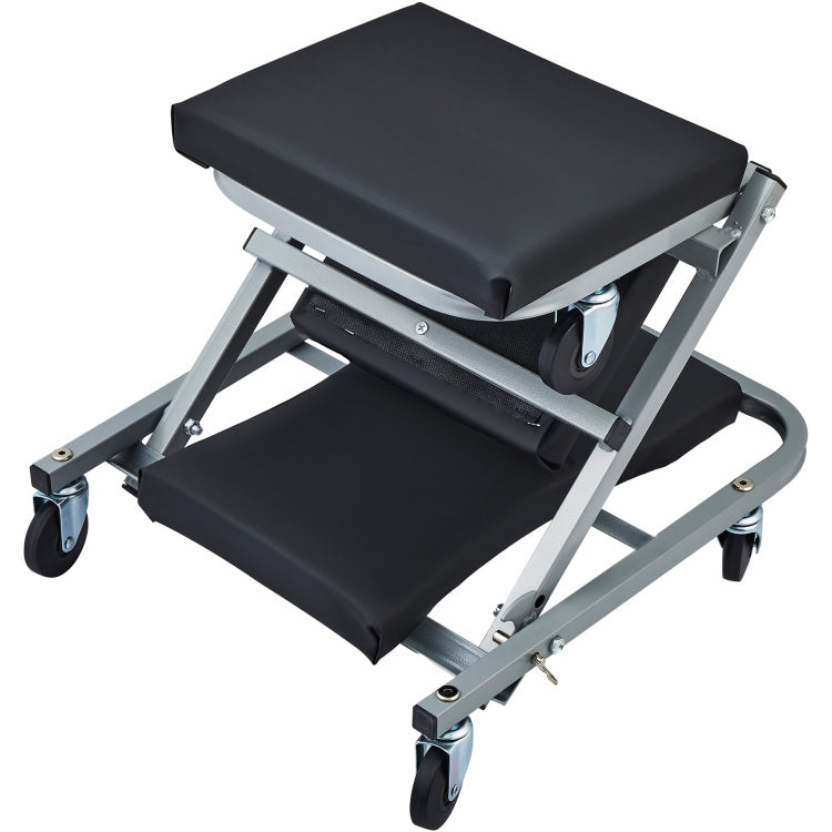 2 In 1 Z Creeper Seat Rolling Chair Auto Mechanics Shop Garage Work Stool