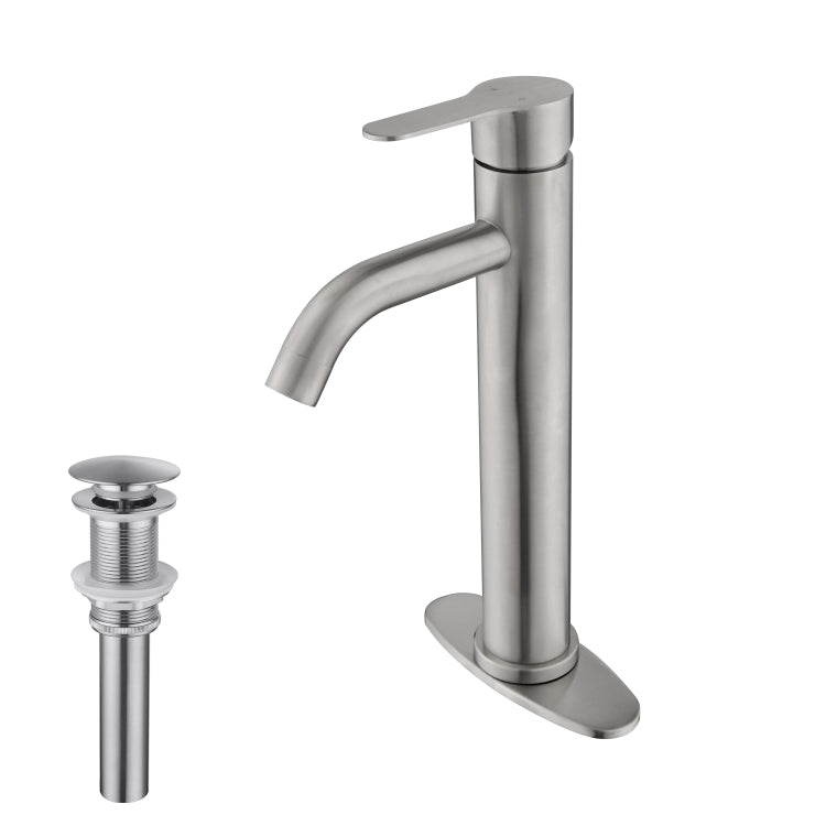 Bathroom Sink Single Handle Faucet With Pop Up Drain No Overflow
