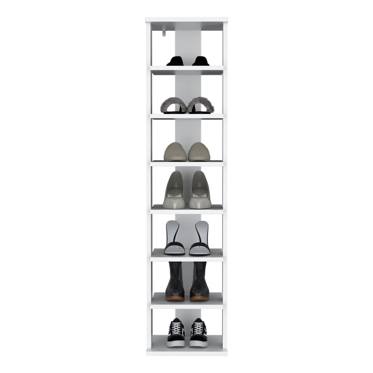 Shoe Rack, White, 7 Shelves