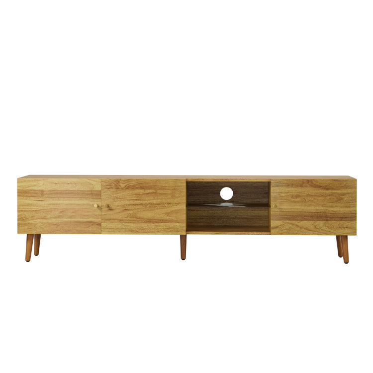 70 Inch Mid Century Modern Tv Stand, Tv Stand With Storage, Entertainment Center For Living Room Bedroom, Tv Media Console