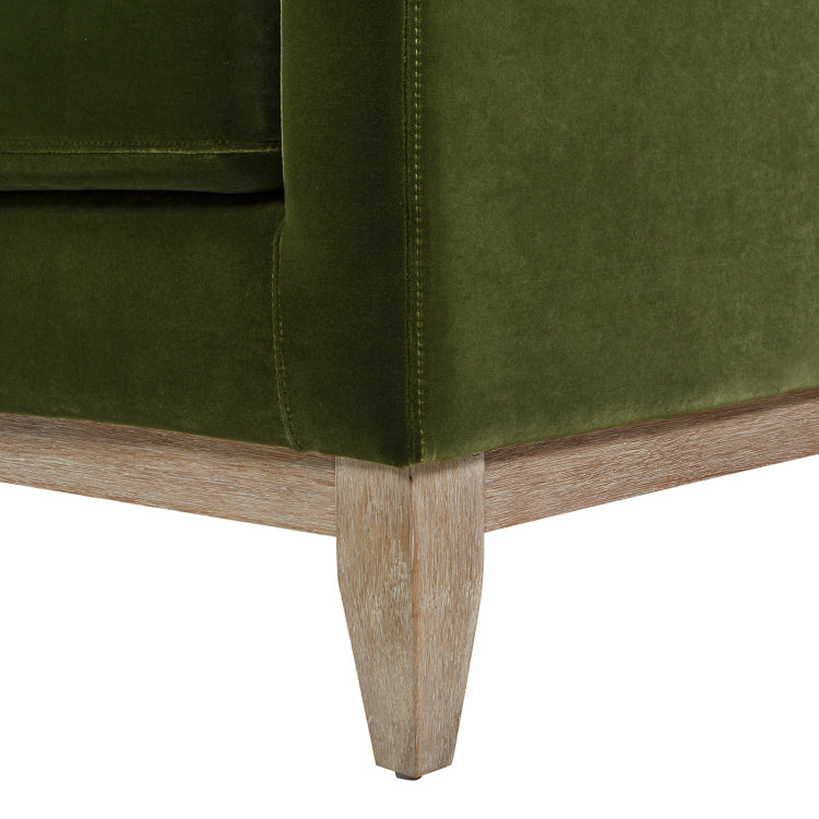 Pasadena 75.5" Modern Farmhouse Sofa, Olive Green Performance Velvet