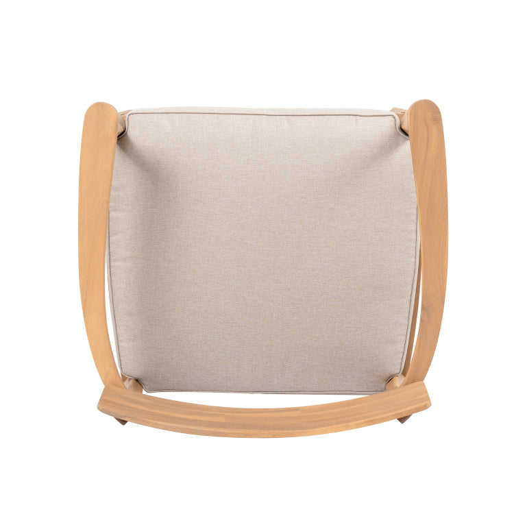 Mallorca Acacia Wood Club Chair With Seat Cushion, Set Of 1