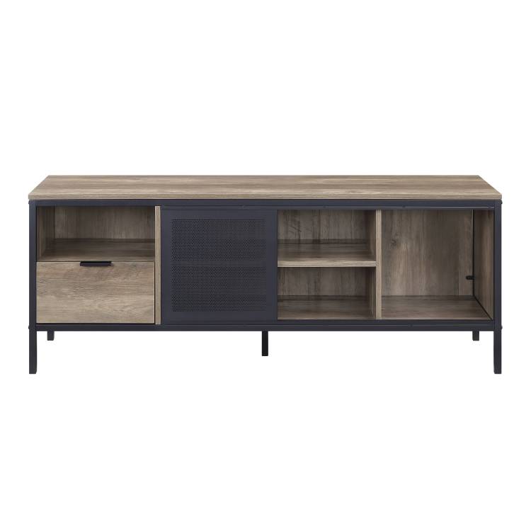 Nantan Rustic Oak & Black Finish Tv Stand