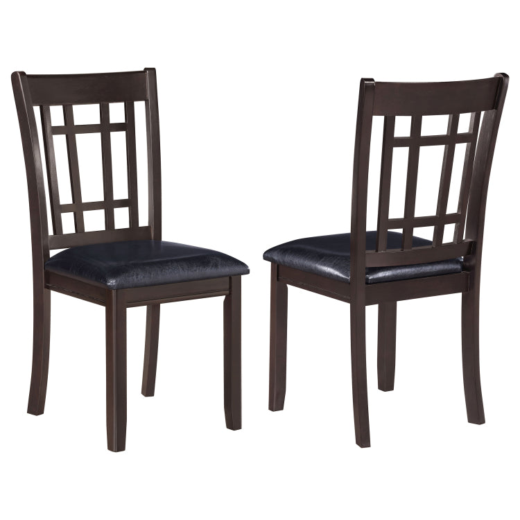 Espresso And Black Lattice Back Side Chairs Set Of 2