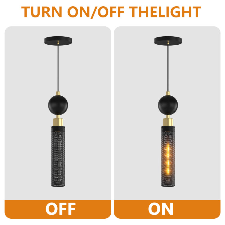 Modern Black Wrought Iron Pendant Light For Kitchen Island , Adjustable Cord Pendant Fixture, Hanging Lighting Over Kitchen Island, Indoor Chandelier For Bedroom & Bathroom