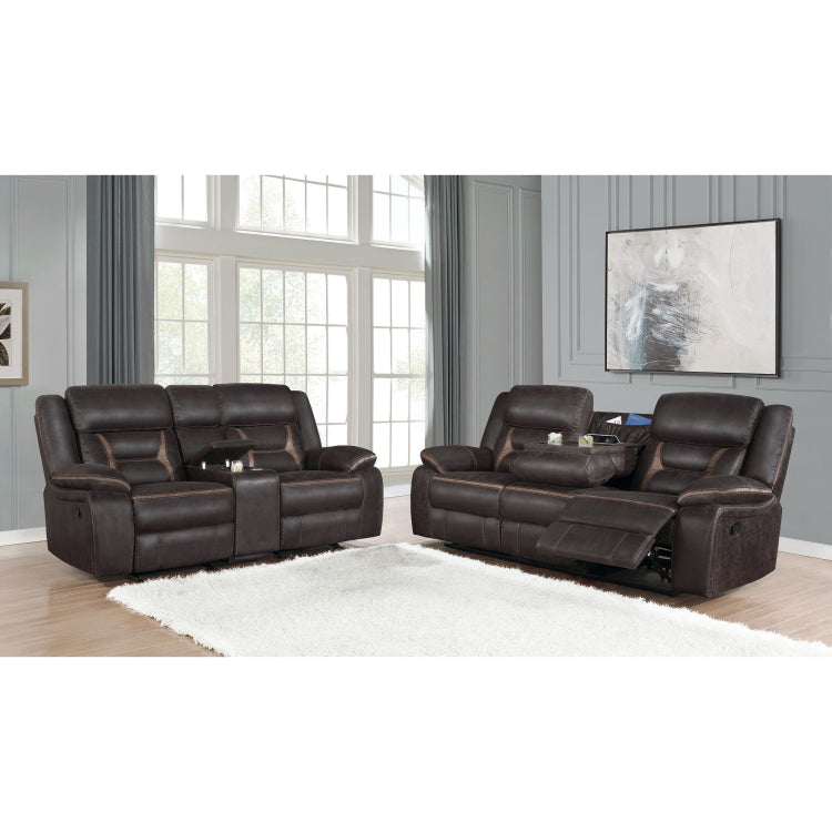 Brazelton Brown 2 Piece Pillow Top Arm Motion Living Room Set