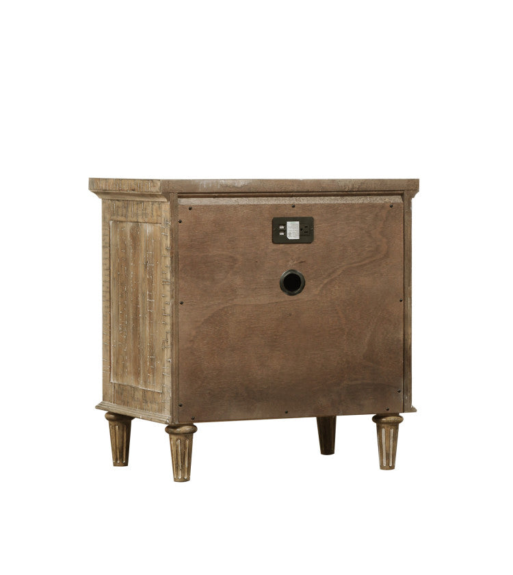 Taupe 2 Drawer Nightstand
