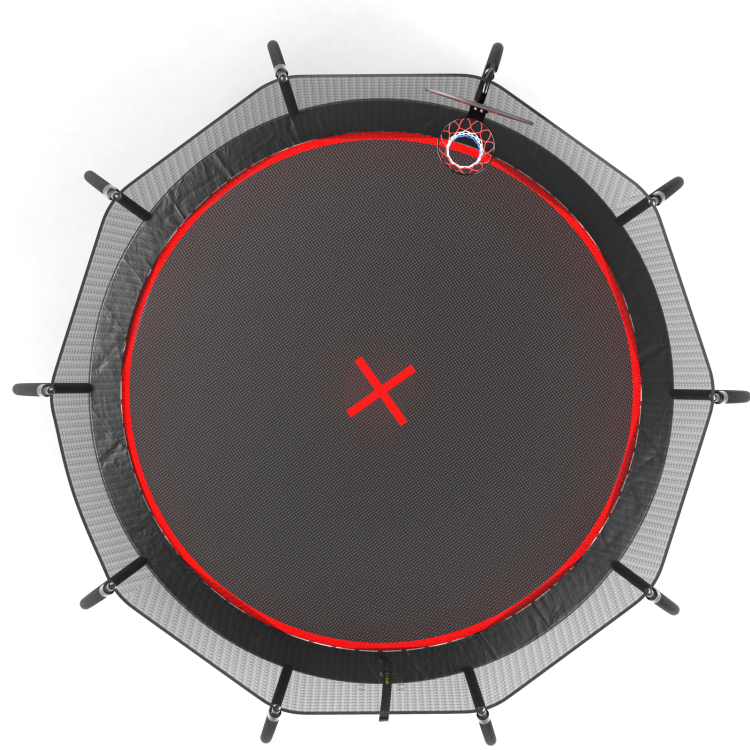 Yc 12Ft Trampoline Pumpkin Black Red