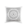 Cotton Embroidered Decorative Square Pillow Grey 20X20"