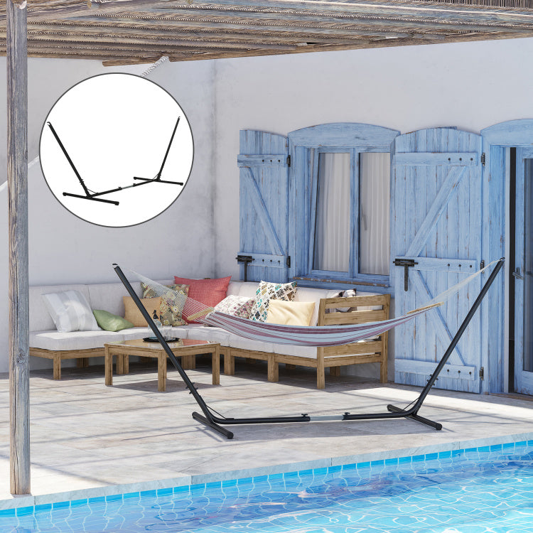 Outsunny Universal Hammock Stand 10 13Ft Adjustable Steel Stand Space Saving And Portable Carrying For Indoor And Outdoor Use, Black