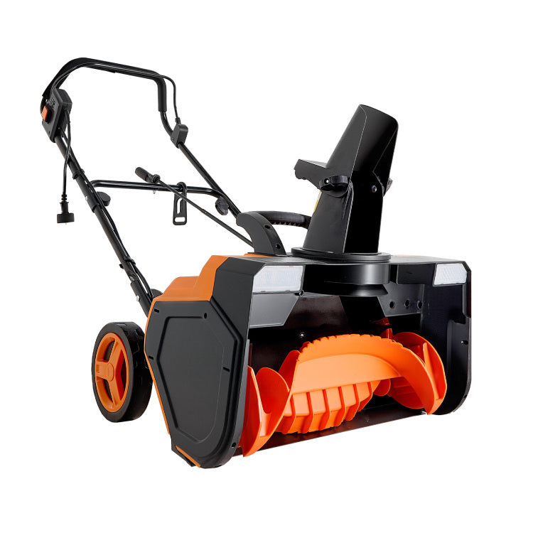 Electric Snow Blower, 23 Inch 15A Corded Snow Thrower With Dual Led Headlights & 180 Rotating Chute, 25Ft Throwing Distance, 12" Depth Clearing, Walk Behind Snowblower For Driveway Sidewalk