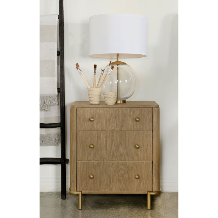 Sand Wash 3 Drawer Nightstand With Usb Ports