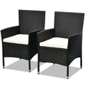 Outsunny 2 Pcs Rattan Wicker Dining Chairs With Cushions And Anti Slip Foot, Patio Stackable Chairs Set For Backyard, Garden, Lawn, Dark Coffee