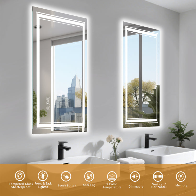 20X28 Inch Frameless Led Bathroom Mirror,Smart Mirror