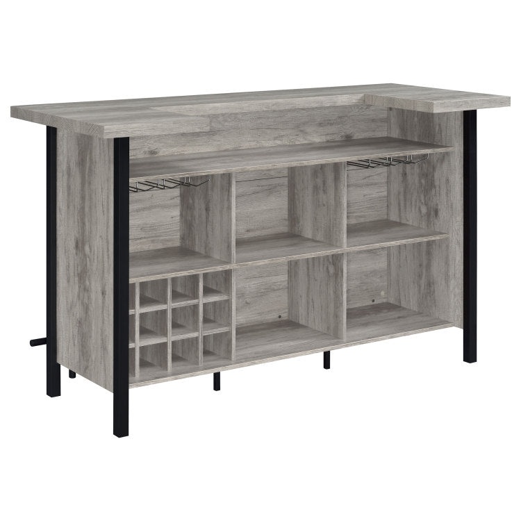 Menimen Grey Driftwood Freestanding Bar Unit