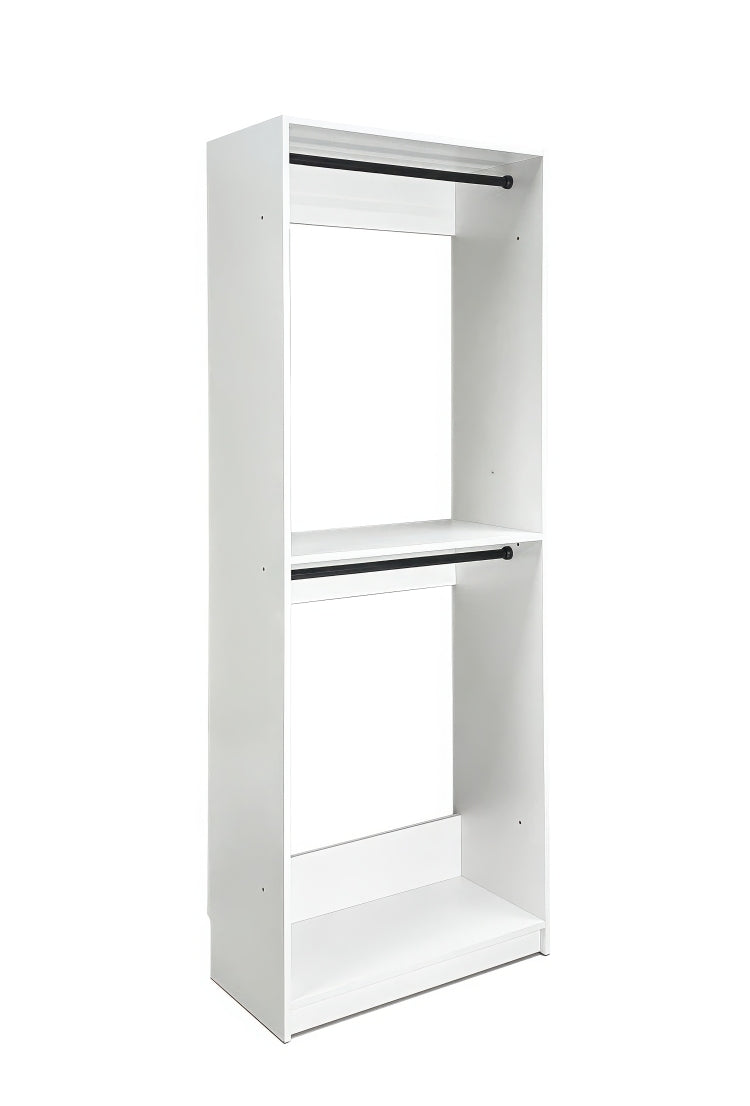 Prosper 32" White Wood Walk In Closet With Two Rods