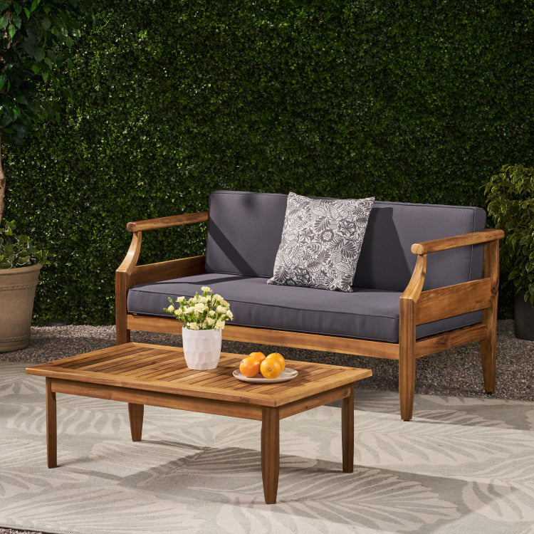 Aston Outdoor 4 Seater Chat Set With Cushions Loveseat & Coffee Table &Club Chair