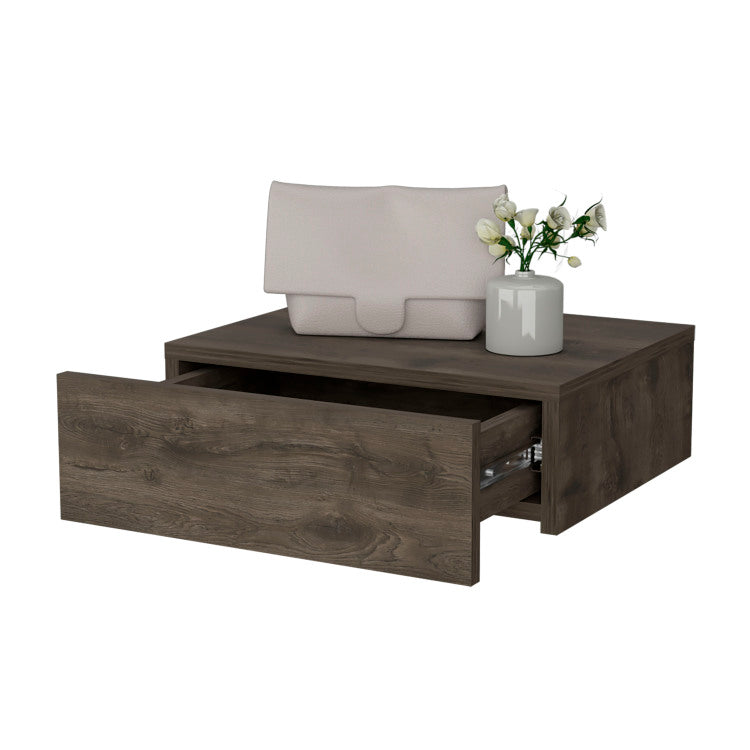 Vienna Floating Nightstand, Sleek Wall Mounted Design With Spacious Drawer Storage