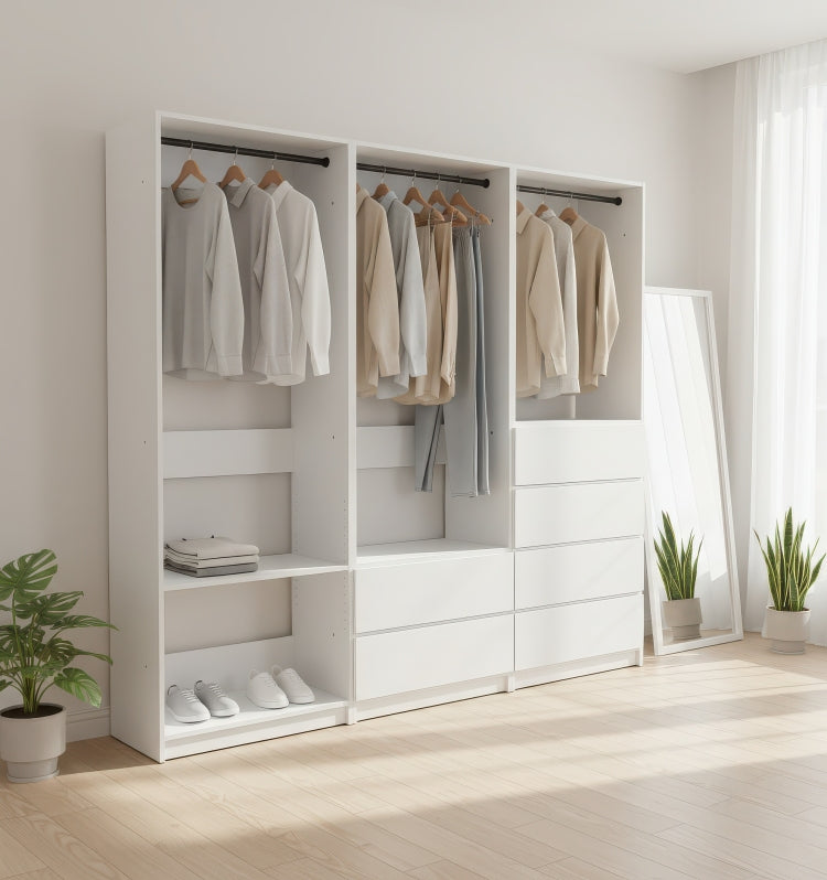 Prosper White Freestanding Walk In Wood Closet System