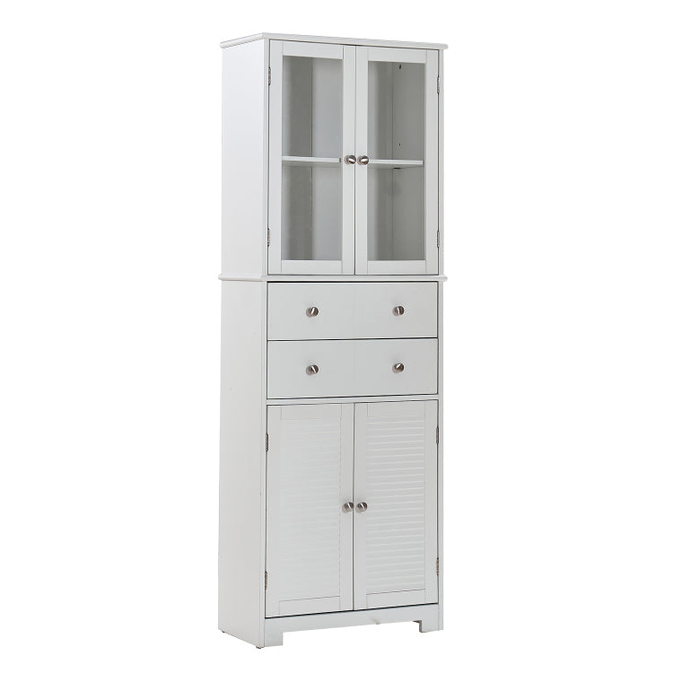 67" Tall Kitchen Pantry Cabinet With Doors And Shelves Large Stand Up Pantry Storage Cabinet With Drawer Large Food Cupboard Storage Cabinet For Kitchen Bathroom Craft Room, White