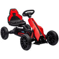 Aosom Kids Pedal Go Kart, Outdoor Ride On Toy With Adjustable Seat, Swing Axle, Handbrake, 4 Non Slip Eva Wheels For Boys And Girls Aged 3 8 Years Old, Red