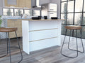 Fendi Kitchen Island With Ample Workstation And 2 Tier Shelf